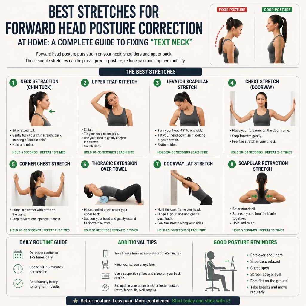 Best Stretches for Forward Head Posture Correction at Home: A Complete Guide to Fixing "Text Neck"